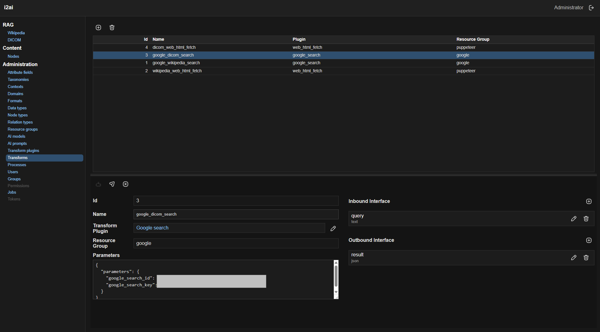 i2ai transform editor